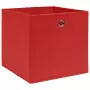 Scatole 4 pz Rosse 32x32x32 cm in Tessuto