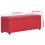 Panca con Vano Portaoggetti 116 cm Rosso in Similpelle