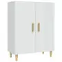 Credenza Bianco Lucido 70x34x90 cm in Legno Multistrato