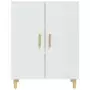 Credenza Bianco Lucido 70x34x90 cm in Legno Multistrato