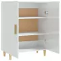 Credenza Bianco Lucido 70x34x90 cm in Legno Multistrato