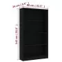 Libreria a 4 Ripiani Nera 80x24x142 cm in Truciolato