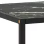 Tavolino da Salotto Nero con Vetro Marmo Nero 100x50x35 cm