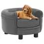 Divano per Cani Grigio 48x48x32 cm in Peluche e Similpelle