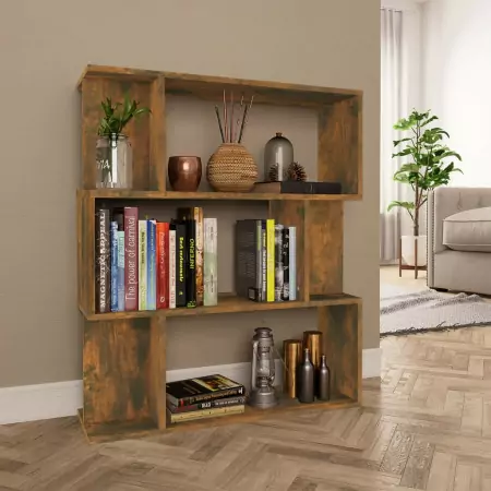 Libreria/Divisorio Rovere Fumo 80x24x96 cm in Legno Multistrato