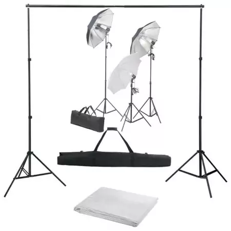 Kit Studio Fotografico con Set Luci e Fondale