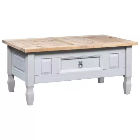 Tavolino Caffé Pino Messicano Corona Range Grigio 100x60x45cm