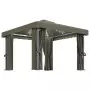 Gazebo con Tende e Stringa di Luci LED 3x3 m Grigio Talpa