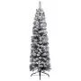 Albero di Natale Artificiale Sottile con Neve Verde 120 cm PVC