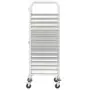 Carrello da Cucina per 16 Vassoi 38x55x163 cm in Acciaio Inox