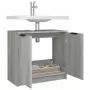 Mobile Bagno Grigio Sonoma 64,5x33,5x59 cm in Legno Multistrato