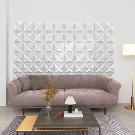 Pannelli Murali 3D 12 pz 50x50 cm Bianchi Origami 3 m²