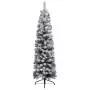 Albero di Natale Artificiale Sottile con Neve Verde 150 cm PVC