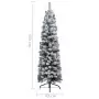 Albero di Natale Artificiale Sottile con Neve Verde 150 cm PVC