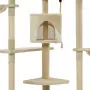 Albero per Gatti e Tiragraffi in Sisal 203 cm Beige e Bianco