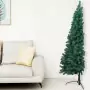 Set Albero Natale Artificiale a Metà LED e Palline Verde 210cm