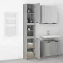 Armadietto Bagno Grigio Sonoma 32x34x188,5 cm Legno Multistrato