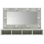 Mobile a Specchio con LED Grigio Cemento 90x31,5x62 cm