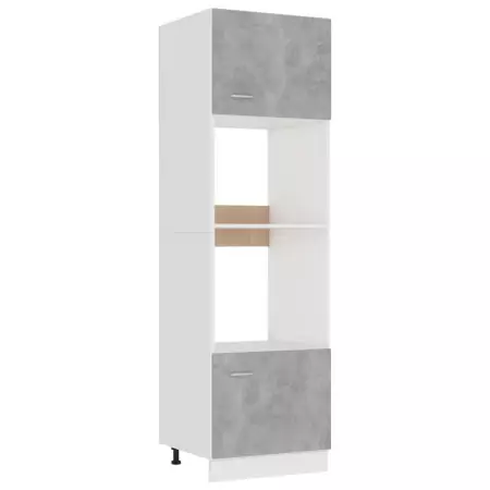 Armadio per Microonde Grigio Cemento 60x57x207 cm in Truciolato