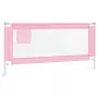 Sponda Letto di Sicurezza per Bambini Rosa 180x25 cm in Tessuto