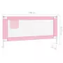 Sponda Letto di Sicurezza per Bambini Rosa 180x25 cm in Tessuto