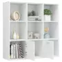 Libreria Bianco Lucido 98x30x98 cm in Truciolato