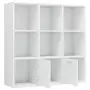 Libreria Bianco Lucido 98x30x98 cm in Truciolato