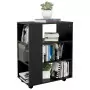 Mobiletto con Rotelle Nero 60x35x75 cm in Truciolato