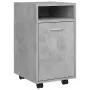 Credenza con Ruote Grigio Cemento 33x38x60 cm in Truciolato