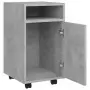 Credenza con Ruote Grigio Cemento 33x38x60 cm in Truciolato