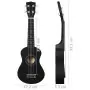 Set Ukulele Soprano con Borsa per Bambini Nera 21"