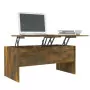 Tavolino Salotto Rovere Fumo 102x50,5x46,5 cm Legno Multistrato