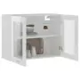 Armadio Sospeso con Vetro Bianco 80x31x60 cm Legno Multistrato