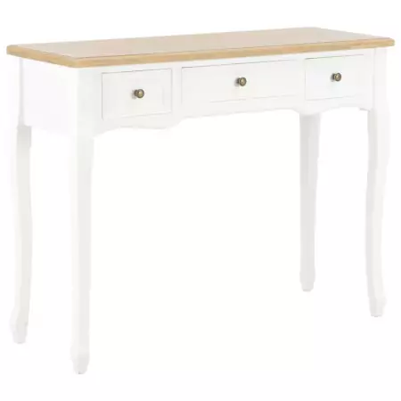 280044  Dressing Console Table with 3 Drawers White