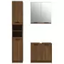 Set Mobili da Bagno 3 pz Rovere Marrone in Legno Multistrato