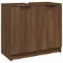 Set Mobili da Bagno 3 pz Rovere Marrone in Legno Multistrato