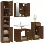 Set Mobili da Bagno 4 pz Rovere Marrone in Legno Multistrato