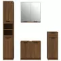 Set Mobili da Bagno 4 pz Rovere Marrone in Legno Multistrato