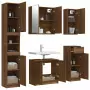 Set Mobili da Bagno 5 pz Rovere Marrone in Legno Multistrato