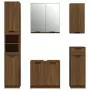 Set Mobili da Bagno 5 pz Rovere Marrone in Legno Multistrato