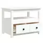 Tavolino da Salotto Bianco 71x49x55cm in Legno Massello di Pino