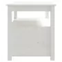 Tavolino da Salotto Bianco 71x49x55cm in Legno Massello di Pino