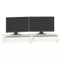 Supporto per Monitor Bianco 100x27x15 cm Legno Massello di Pino