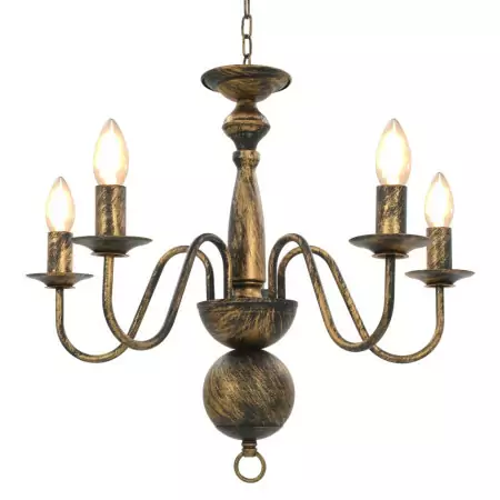 Candelabro Stile Anticato Nero 5 Lampadine E14