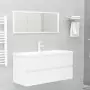 Mobile Bagno con Lavabo Integrato Bianco Lucido in Truciolato