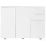 Credenza Bianco Lucido 107x35x80,5 cm