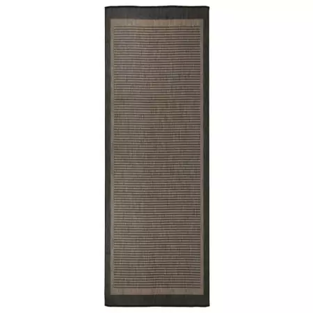 Tappeto da Esterni a Tessitura Piatta 80x250 cm Marrone Scuro