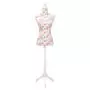 Busto Sartoriale Donna Manichino Cottone Bianco con Rose