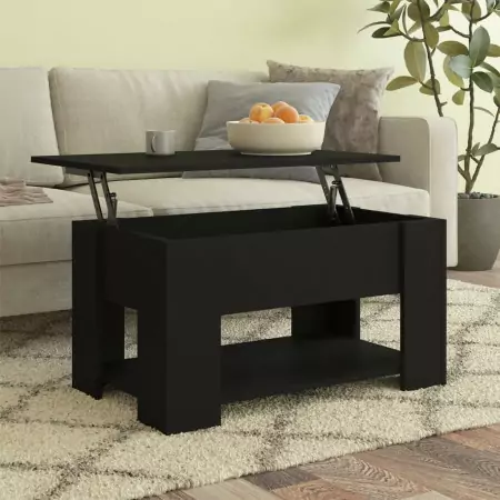 Tavolino da Salotto Nero 79x49x41 cm in Legno Multistrato