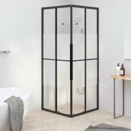 Cabina Doccia ESG Semi Smerigliato 80x70x180 cm Nera